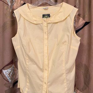 Retro 60s Style Odille Anthropologie Button Down Cotton Top Sz.12